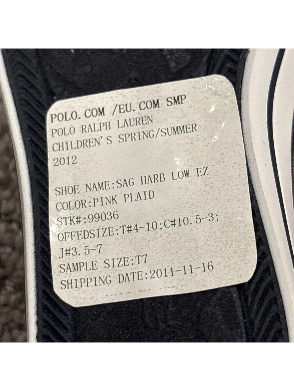 Polo By Ralph Lauren Little Girls Toddler Shoes Size 7 Pink Green Plaid New!